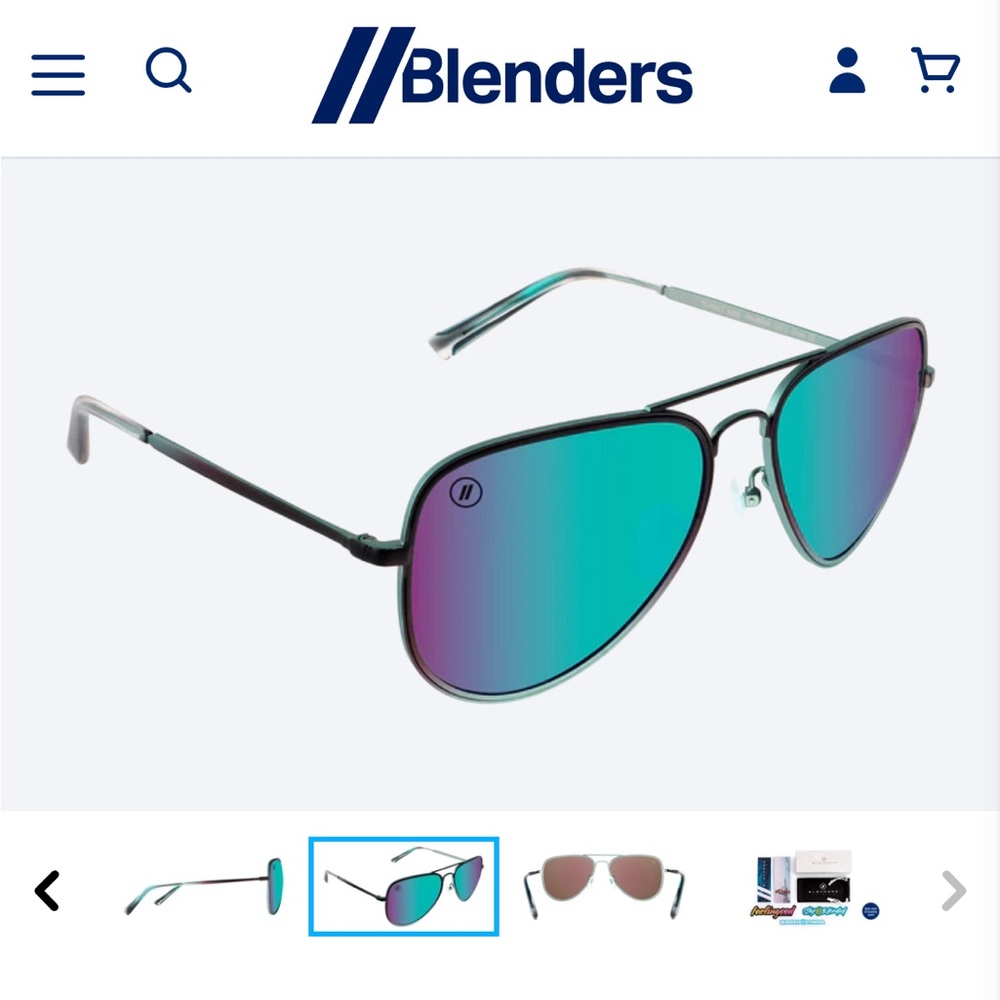 NWT BLENDERS EYEWEAR ‘A Series Planet Nine’ polarized blue mirror aviators